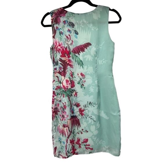 Asos Lavand Turquoise Pink Floral Printed Sleeveless Shift Dress - Picture 2 of 10
